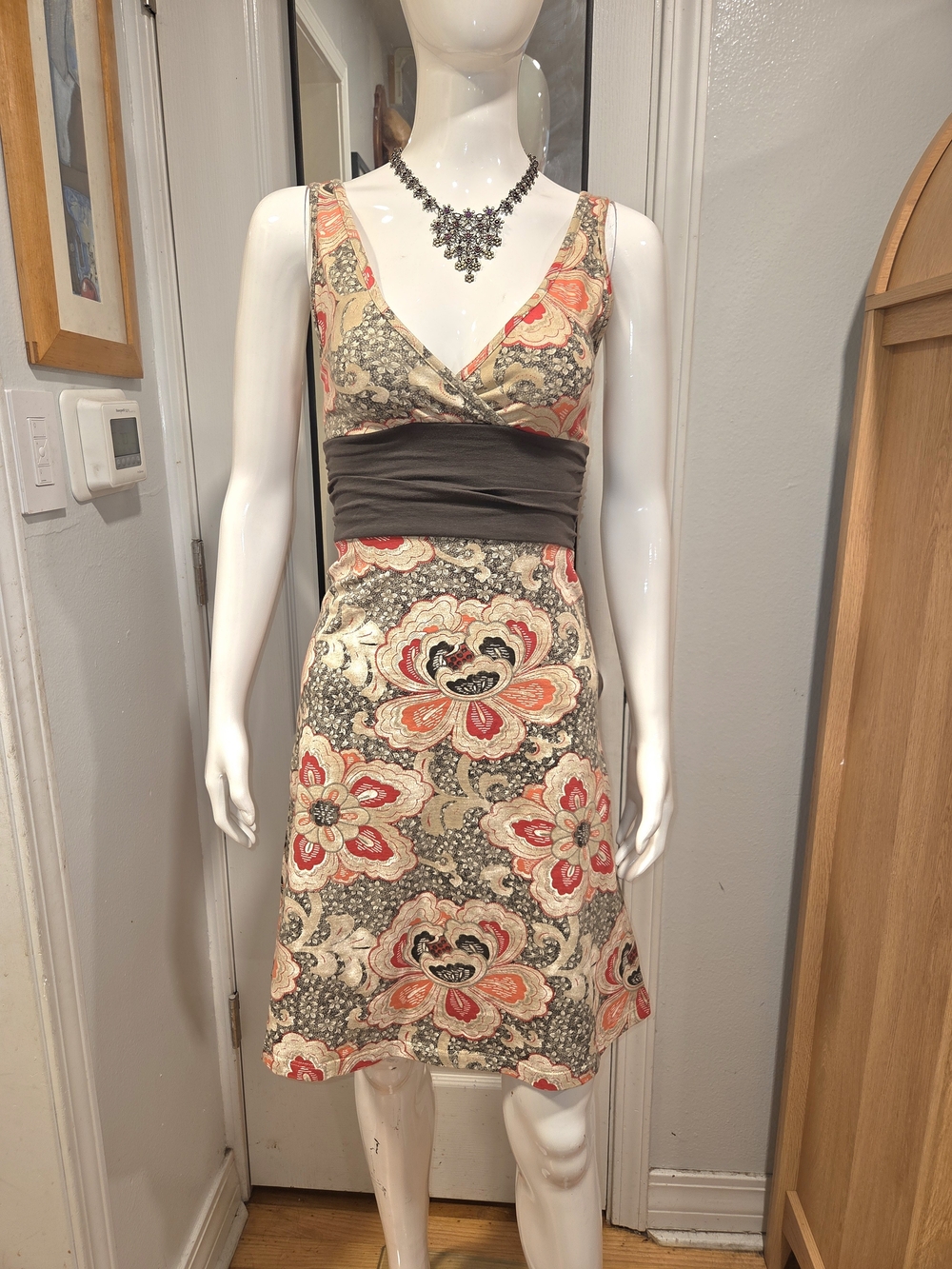 Patagonia Margot Floral Green, Cream And Pink Dress Sz Xs